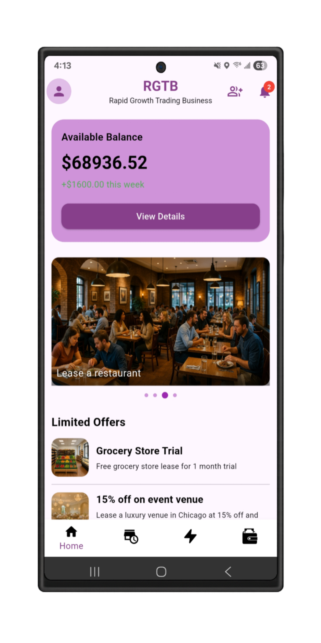 Phone showing Your App screens